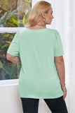 Plus Size Square Neck Puff Sleeve Tee