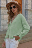 V-Neck Button-Down Dropped Shoulder Cardigan