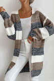 Neutral Celebration Striped Long Sleeve Duster Cardigan