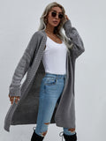Double Take Horizontal Ribbing Open Front Duster Cardigan