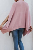 Waffle-Knit Pocketed Cape Sleeve Sweater