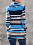 Striped Cowl Neck Tunic Sweatshirt