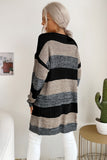 Neutral Celebration Striped Long Sleeve Duster Cardigan