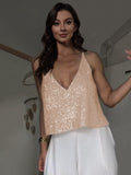 Sequin Deep V Tank