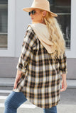 Tier 2 (Plus) Plaid Curved Hem Button Front Shirt