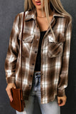 Double Take Plaid Collared Neck Long Sleeve Shirt
