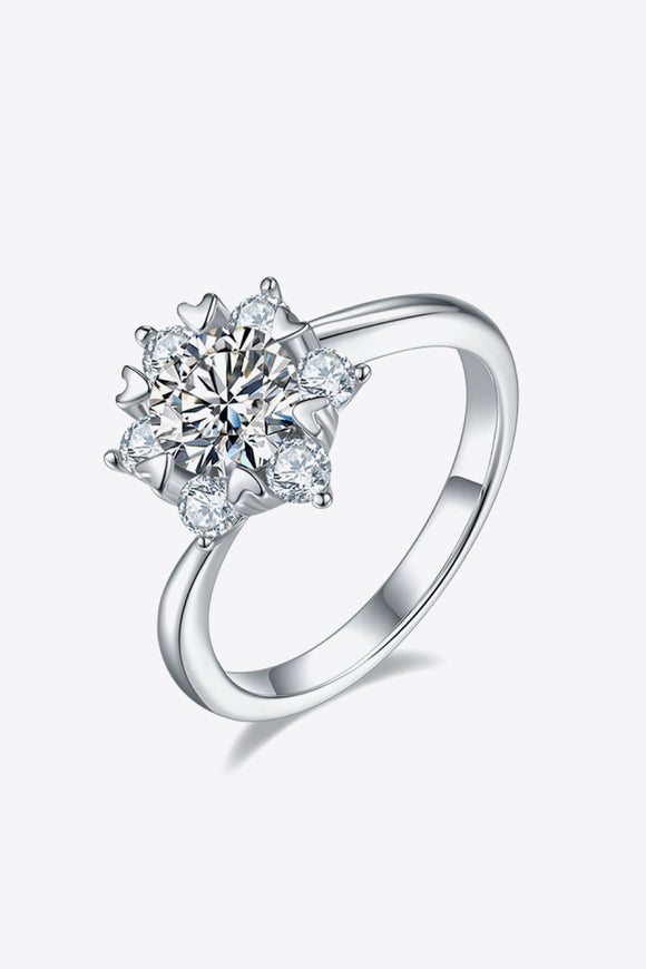 Adored 1 Carat Moissanite 925 Sterling Silver Cluster Ring