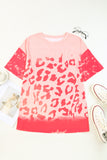 Leopard Round Neck Dropped Shoulder Long Tee