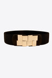 Geometric Buckle Elastic Wide Belt