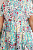 Floral Flounce Sleeve Tiered Blouse