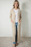 Long Sleeve Slit Cardigan with Pocket