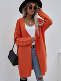 Double Take Horizontal Ribbing Open Front Duster Cardigan
