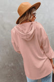 Buttoned Drop Shoulder Hoodie