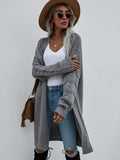 Double Take Horizontal Ribbing Open Front Duster Cardigan