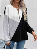 Color Block Zip-Up Sweatshirt