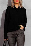 Surplice Dropped Shoulder Long Sleeve Sweater