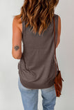 Tie-Dye Scoop Neck Henley Tank