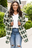 Tier 2 (Plus) Plaid Curved Hem Button Front Shirt