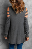 Cutout Waffle Knit Tunic Top