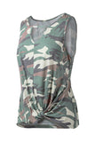Camouflage Print Cutout Hem Detail Tank