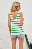 Striped V-Neck Knit Tank