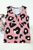 Pocketed Leopard Round Neck Tank
