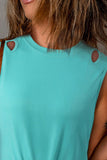 Twisted Hem Cutout Round Neck Tank