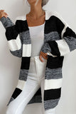 Neutral Celebration Striped Long Sleeve Duster Cardigan