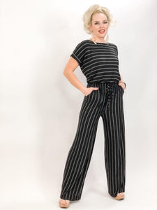 Striped Jumpsuit W/ Pockets - 2 Colors