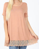 Luxe Rayon Short Sleeve lace Tunic