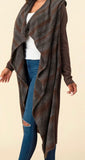 Knit Cardigan Featuring Hood & Shawl - 2 Colors