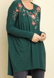Long Sleeve Embroidered Top - 2 Colors