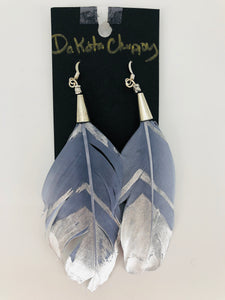 Handmade Dyed Domestic Turkey Earrings