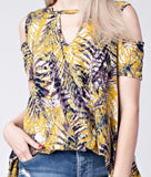 Cold Shoulder/Keyhole Tee - 2 Colors