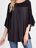 Ruffle Sleeve Blouse - 2 Colors