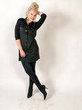 Black Collar Button Tunic