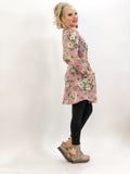 Dusty Pink Floral Dress with Pockets