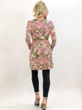 Dusty Pink Floral Dress with Pockets