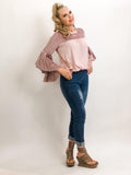 Ruffle Sleeve Blouse - 2 Colors