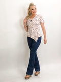 Short Sleeve Wrap Top W/Cherries