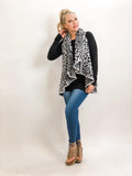 Grey/White Leopard Two Tiered Cape