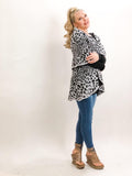 Grey/White Leopard Two Tiered Cape