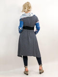 Navy Floral/Stripe Sweater Dress