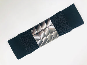Black/Silver Stretch Belt