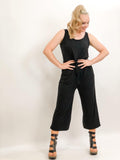 Sleeveless Black Cropped Jumpsuit