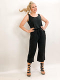 Sleeveless Black Cropped Jumpsuit