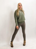 Dolman Sweater W/Embroidered Front - 2 Colors