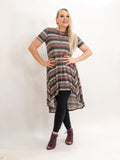 Stripe/Multi High-Low Dress