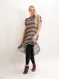 Stripe/Multi High-Low Dress