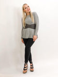 Long Sleeve Striped High-Low Top